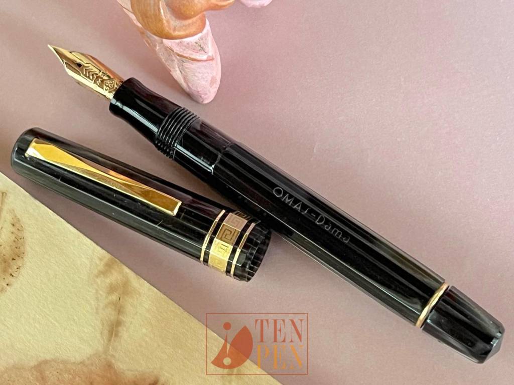 OMAS DAMA GRAY PEARL LINED CELLULOID - GREAT NIB - EF | Tenpen